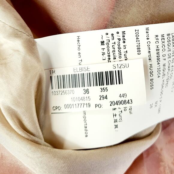 BOSS HUGO BOSS Elbise Tan Pink and Red Sheath Sleeveless Dress Women's Size 4 US - Picture 8 of 10